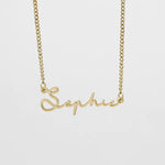 Custom Name Necklace - 18k Gold Stainless Steel Pendant - ella.